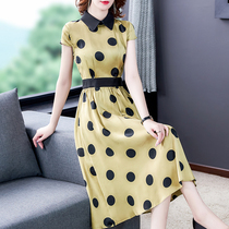 Fashion Temperament Woman Taste Dress 2022 New Summer Acetate satin 40 year old womans dress true silk mulberry silk