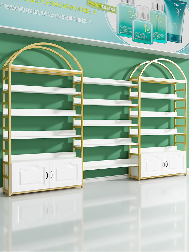 Cosmetics display cabinet Beauty salon Skin care products display cabinet Boutique display rack Cabinet shelf display rack Modern simple