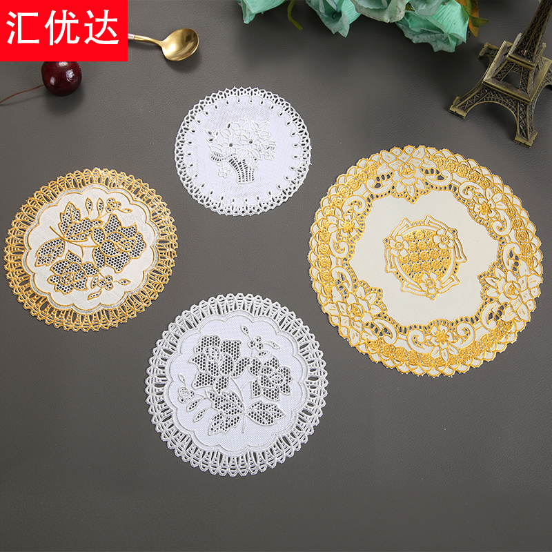 2-Piece Set of Conference Coasters with Gold Stamping, Decorative Tray Mats, Light Luxury High-End Feel, Tray Mats, Decorative Items, Flower Pot Mats