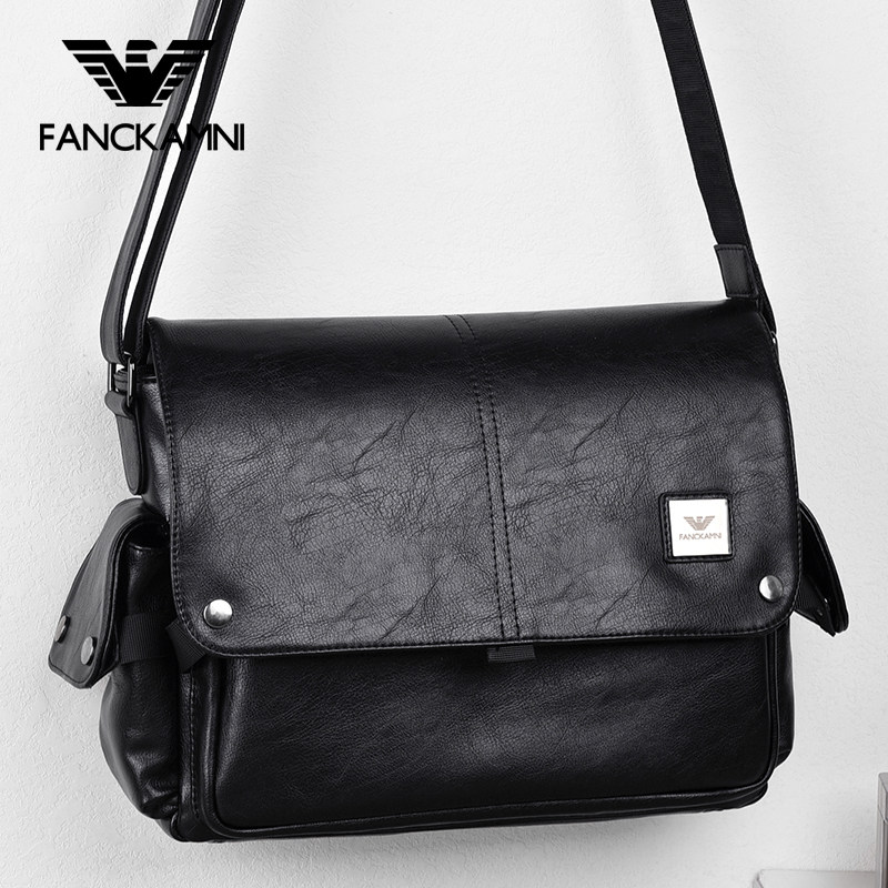 Kerry Armani Men's Shoulder Bag Genuine Leather Business Horizontal Retro Messenger Bag Men's Business Travel IPAD Bag Spring Trend