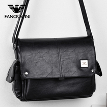 Kerry Armani Mens Shoulder Bag Genuine Leather Business Horizontal Retro Messenger Bag Mens Business Travel IPAD Bag Spring Trend