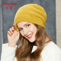  Camon womens winter wool hat soft knitted hat Korean version of autumn solid color wool hat tide fat face thin back pile hat