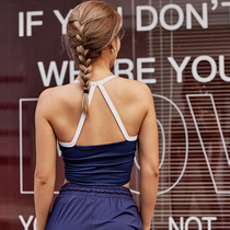 AlphaGym Collision Color Vest Woman American Retro Beauty Back Sports Fitness With Chest Cushion Extractable Bra