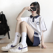 Small Sub Short Sleeve Shorts Uniform College Wind Sports Suit Women Summer Temperament Fashion lean leisure Two sets of damp