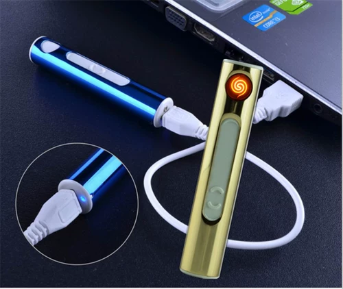 Креативная ультратонкая металлическая ветрозащитная бесшумная зажигалка подходит для мужчин и женщин с usb-зарядкой