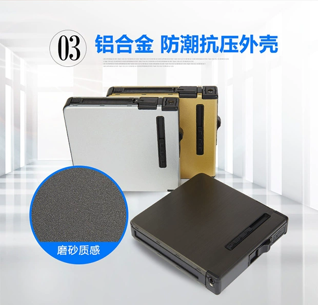 Bật lửa tích hợp bao thuốc lá 20 gậy cầm tay tự động cá tính sáng tạo siêu mỏng hợp kim nhôm thuốc lá nam - Bật lửa bật lửa cartier