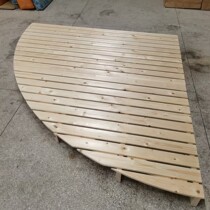 Round row skeleton full solid wood bed board tatami platform fan-shaped raised bed frame special-shaped breathable environmental protection mattress high