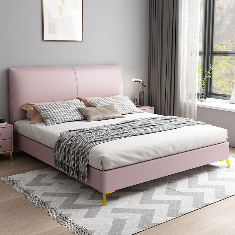 New wash-free technical fabric bed for children 1 35M girl princess modern simple light luxury leather boy 1 2 meters