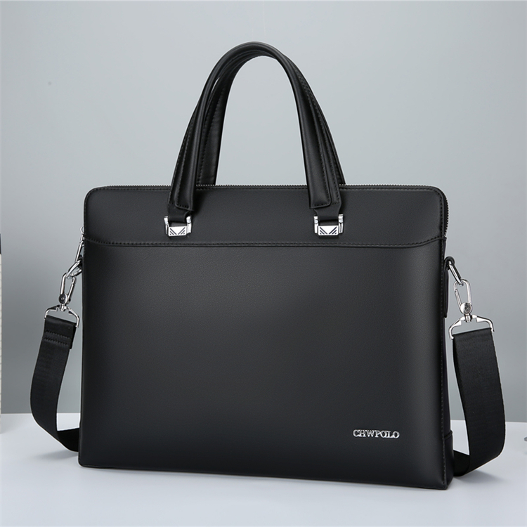 Paul Men Casual Pure Color Handbag Crosswalk Bull Leather Business Briefcase Large Capacity Single Shoulder Inclined Satchel Bag-Taobao