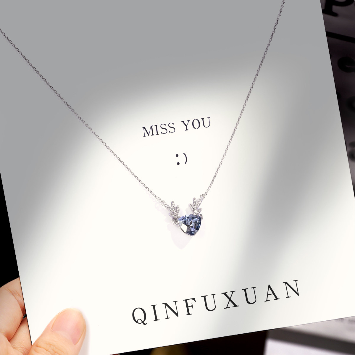 A deer has your silver necklace women's 2021 new niche sterling silver collarbone chain design sense light luxury versatile pendant