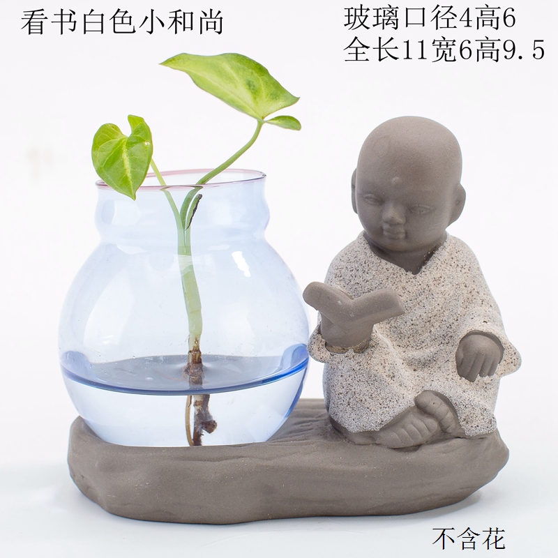 Sáng tạo cá tính retro đơn giản trang trí nhà bàn trà xanh thì là không xốp bình thủy tinh chèn hoa thủy canh - Vase / Bồn hoa & Kệ chậu gỗ trồng lan