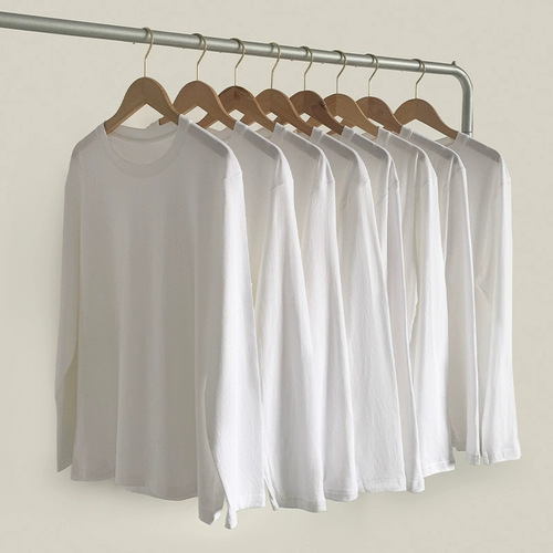 Хлопковая базовая футболка, лонгслив, приятная телу демисезонная рубашка для влюбленных, оверсайз, круглый воротник