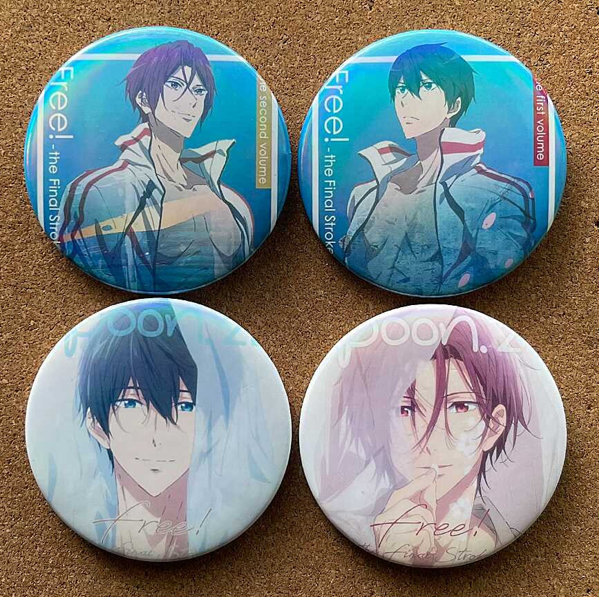 Free! 七瀬遙 山崎宗介 缶バッジ メッセージスタンド - メルカリ