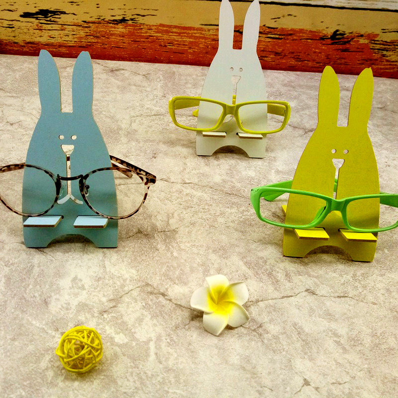 Rabbit glasses bracket display frame decoration props furnishings shop accessories creative wooden exhibition decorations