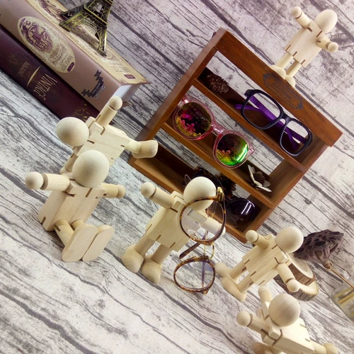 Детские очки, маленький трансформер, деревянный человек, деревянный декор, крутящийся стенд