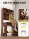 Solid Wood Desk with Bookshelf Integrated into the Table, Small Apartment Bedroom Computer Desk, Home Office Desk, Study Desk for Junior High School Students