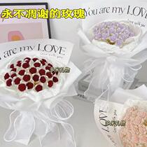 Handmade DIY creative non-fading rose bouquet hand-held flowers artificial flower material package gift for girlfriend