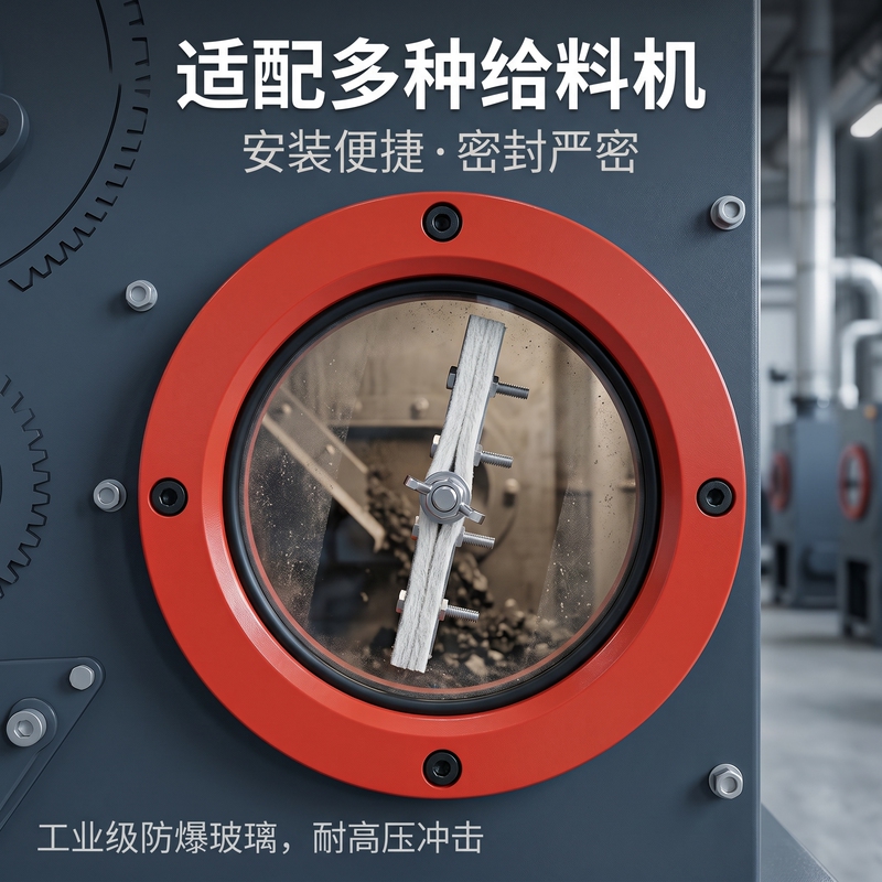 Coal Feeder Observation Window, Round Glass Sight Window with Cleaning Brush, Stainless Steel Wiper Glass, Feeder Observation Sight Glass Coal Feeder Observation Window, Round Glass Sight Window with Cleaning Brush, Stainless Steel Wiper Glass, Feeder Observation Sight Glass
