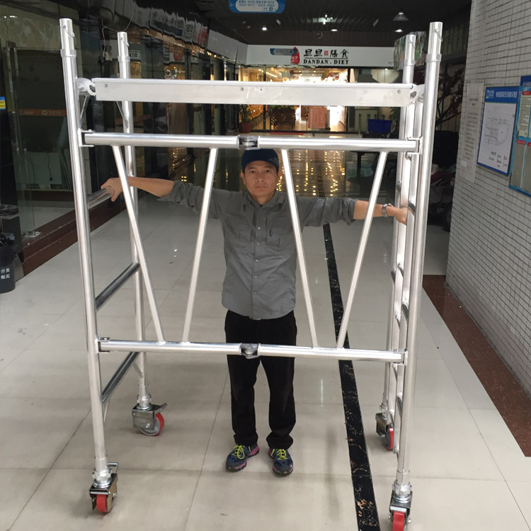 5 meters small activity folding aluminum alloy scaffolding mobile work platform ladder shelf factory direct sales