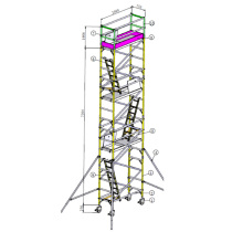 Single-wide aluminum alloy scaffolding Site decoration mobile platform 2*0 75 series 7 5m platform
