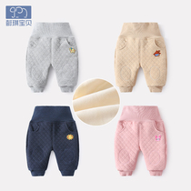 (Yiqi Baby) Baby Pants Autumn Winter Infant Pants Plus Suede Thickened Baby Winter Clothing Warm pant trousers