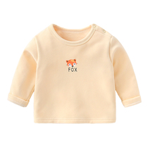 Baby T-shirt autumn and winter thin velvet female toddler base shirt thick warm 1 year old child T-shirt male baby plus velvet top