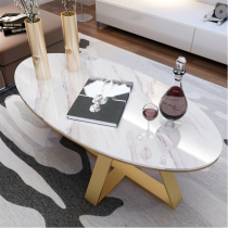 Oval coffee table table living room household marble Italian rock board Nordic tea table simple modern small apartment light luxury