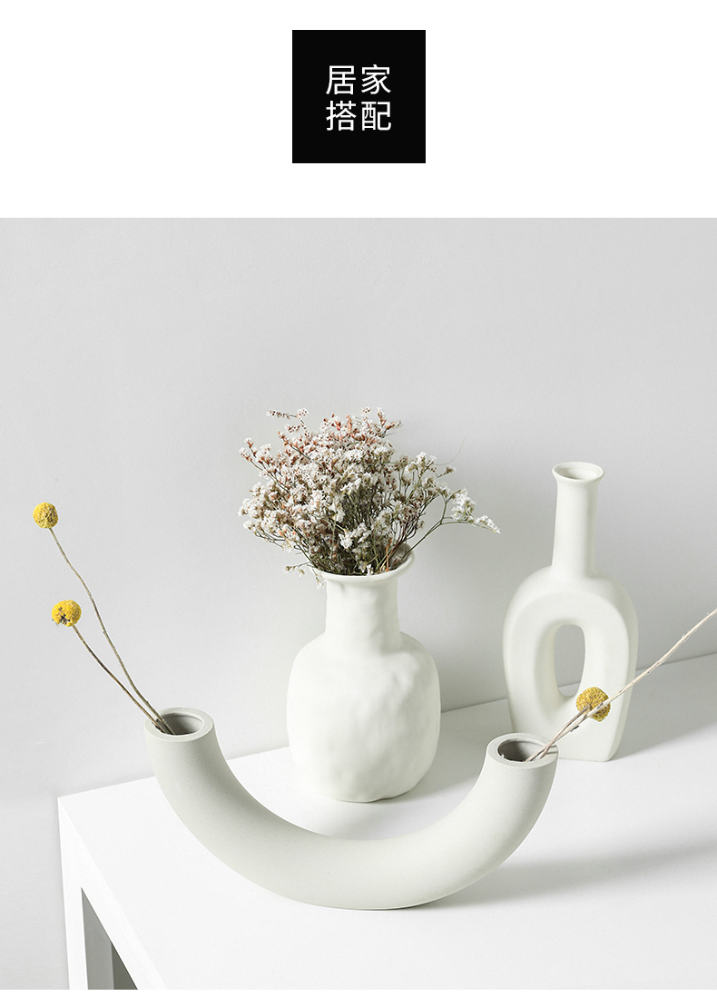 The Nordic ins wind dried flowers sitting room is contracted ceramic creative arts furnishing articles home stay facility vase floret bottle embryo