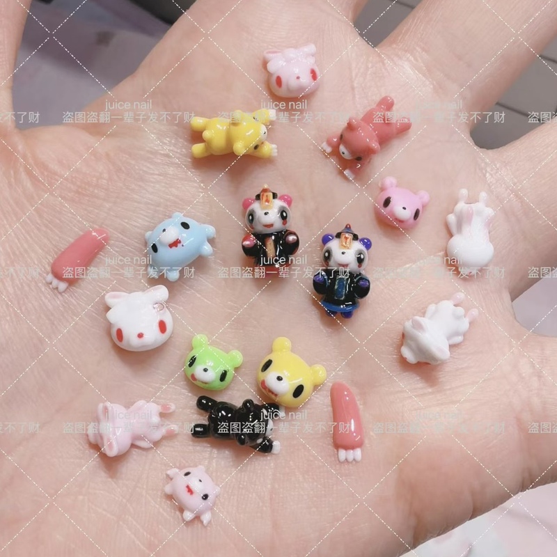 "Ready Stock, Genuine Product, Free Shipping" Juice Popular Model Lying down Violent Bear Universal Rabbit Zombie Bear Nail Art Mold