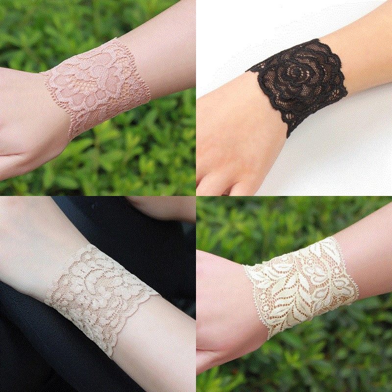 Tide flesh color cover tattoo wrist lace bracer female decorative personality fashion summer ultra-thin adult cover scar