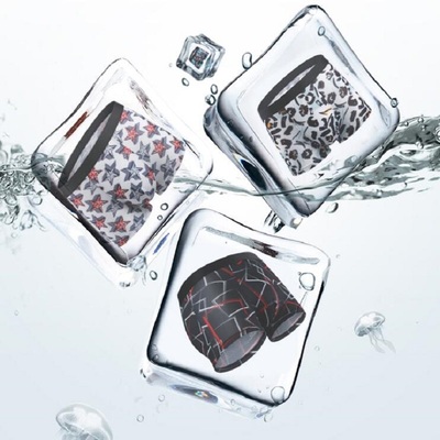 4条男士冰丝内裤男平角裤网孔透气个性超薄款网眼运动四角裤短裤