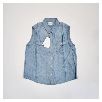 Spot VISVIM 22SS CUT OFF SHIRT CHAMBRAY vest sleeveless shirt limited