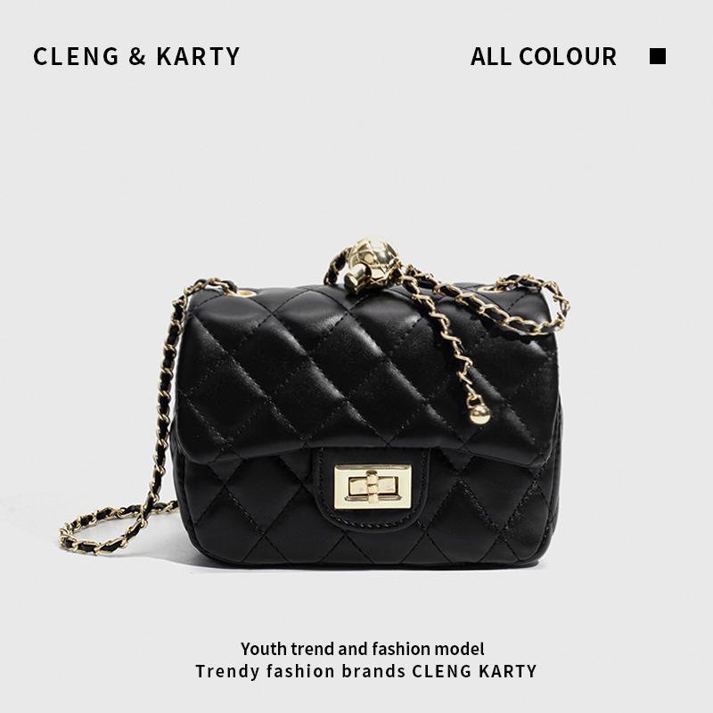 Cleng&Karty Chanel-Style Bag for Women 2026 New Square Shoulder Crossbody Bag Quilted Chain Bag Trendy Cleng&Karty Chanel-Style Bag for Women 2026 New Square Shoulder Crossbody Bag Quilted Chain Bag Trendy