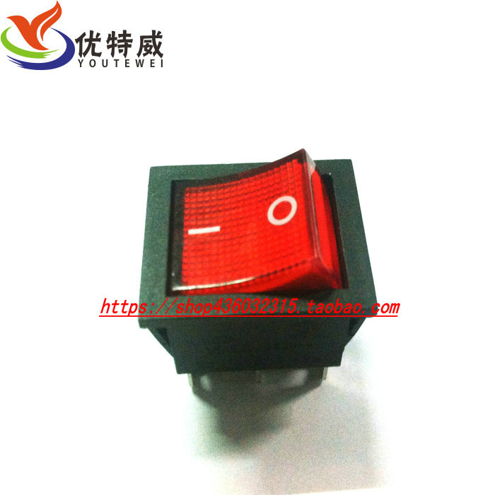 Rocker switch power switch red with lamp wane switch 2 gear KCD4 button switch with lamp 6 feet