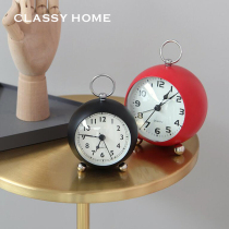 Nordic modern simple retro metal silent clock student clock creative bedside alarm clock study accessories ornaments