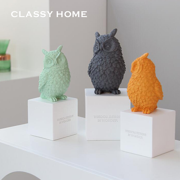 Morandi owl creative pendulum pieces Nordic modern minimalist living-room TV cabinet Wine Cabinet Decorations Furnishing Light Lavish