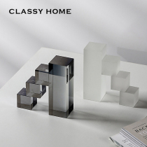 Nordic modern simple ladder Crystal book stand ornaments study porch bedroom model room light luxury jewelry