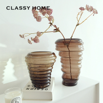 Creative spiral art glass vase flower modern light luxury simple Nordic study living room ornaments
