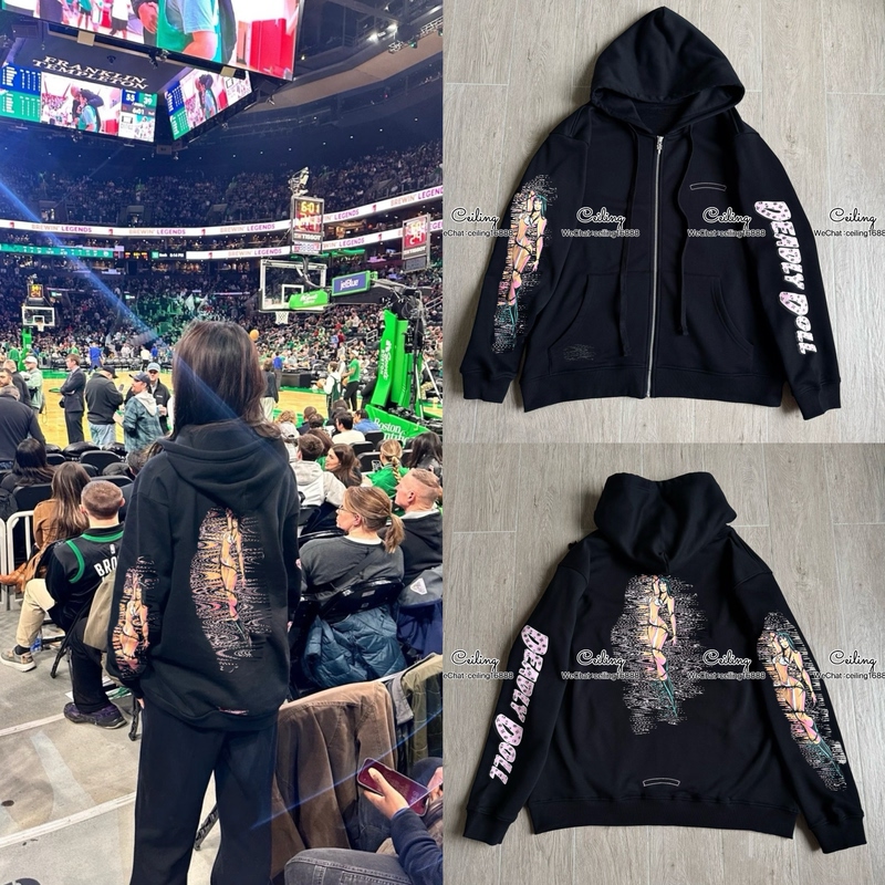 [Top of the Top] Vkwwhy25Fw New Limited Edition Miami English Print Zip-Up Hoodie, Unisex Style