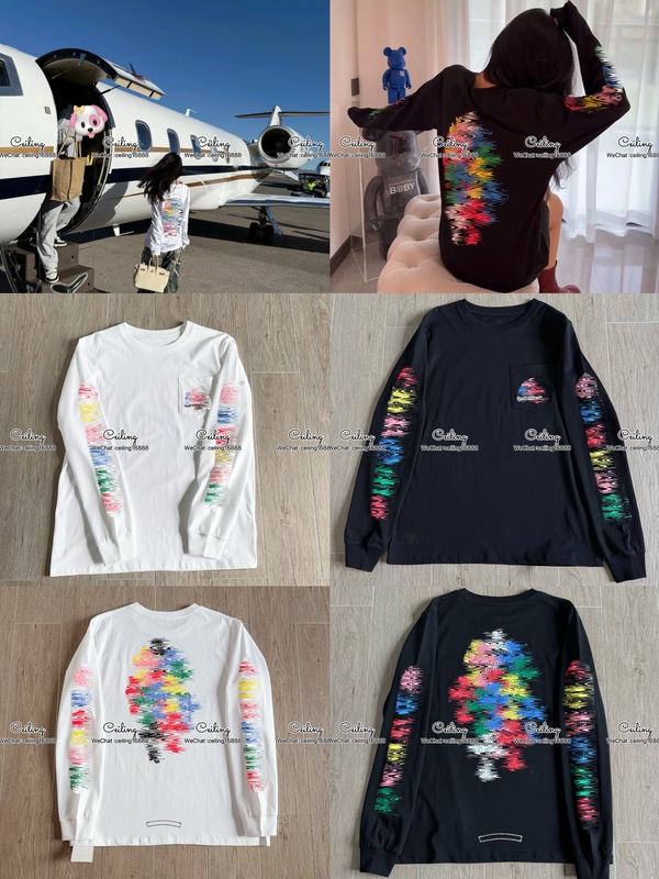 [Top of the Top] Vkwwhy 25Fw New Colorful Cross Sanskrit Print Long-Sleeve T-Shirt, Unisex