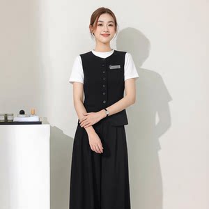 Beauty Salon Work Clothes Female Beautician Suit 2025 New Korean Style Fashionable Elegant Style Health Center Uniform Workwear
