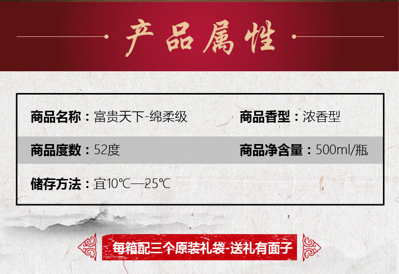 五粮液 富贵天下-绵柔级 浓香型白酒整 500ml*6瓶 图2