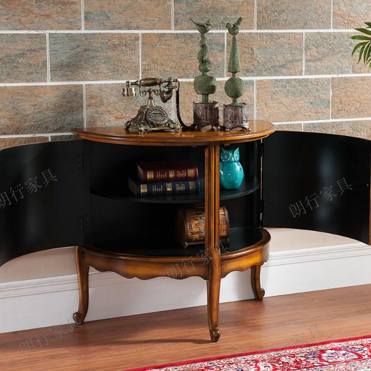 Hiên châu Âu Đài Loan gỗ rắn Mỹ nước Mỹ hiên tủ cuối bảng retro cũ sơn đồ nội thất bán tròn - Bàn / Bàn mẫu bàn ghế đẹp