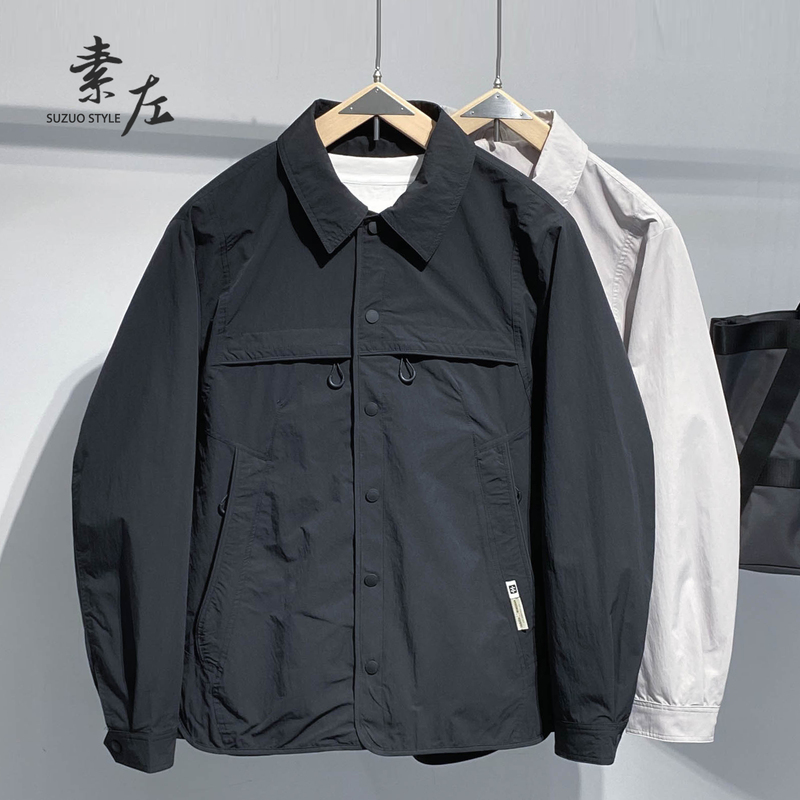 Spring and Summer Thin Commuter Jacket for Young Men 2026 Lapel Casual Shirt Jacket Men's Popular Simple Trendy Top