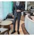 Quần Suit Suit mới của Anh sọc ca rô Business Casual ăn mặc Suit Ba mảnh nam 