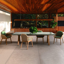 Outdoor table and chair HouseCommon wooden chair Villa Catering Table Chair Balcony Nordic Courtyard Sofa