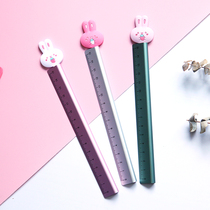 Japanese and Korean creative hipster shape triangular aluminum alloy ruler children cute girl heart student stationery multifunctional 15cm hand account ruler drawing ruler