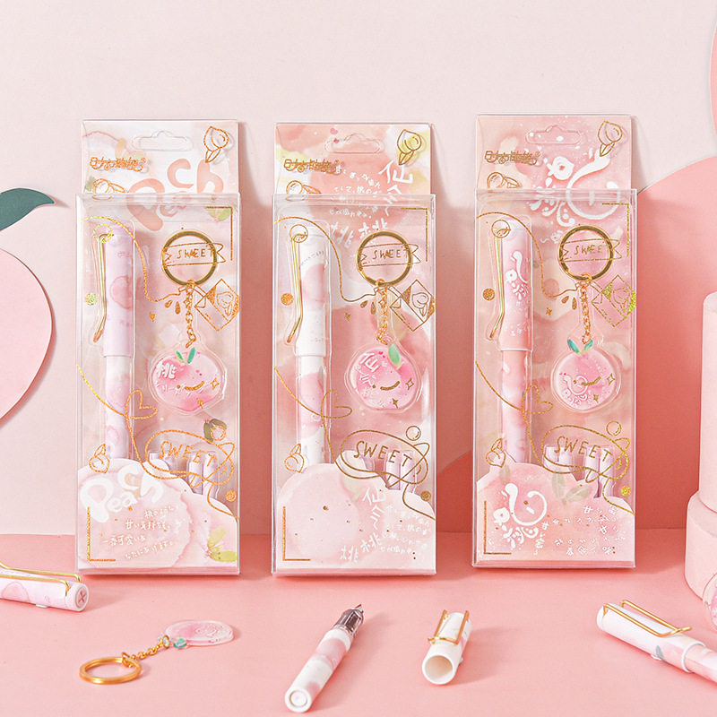 Meta-Qi White Peach Pen Gift Box Ink Sack can replace the special gift gift-giving gift for the small fairy student of the child girl