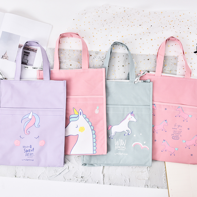 Make-up class packaging book information bag Book Oxford cloth hand bag book bag document bag Zipper large capacity test paper stationery storage bag Korean version of the student canvas class handbag female a4