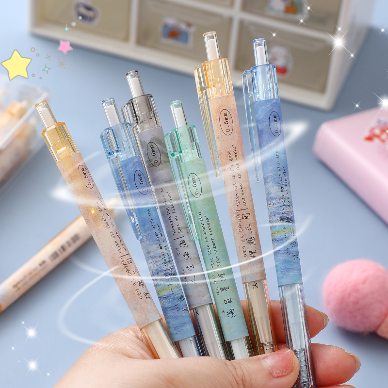 Dongmi Miyan press-type press gel pen water-based pen signature pen black pen black 0 5mm full needle tube high-value ins cold wind Japanese literature and art small fresh simple creative girls students